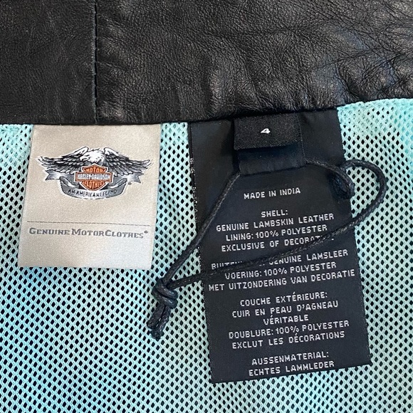 Harley-Davidson Black Leather Lambskin Wild Side Mini Skirt - Picture 9 of 9